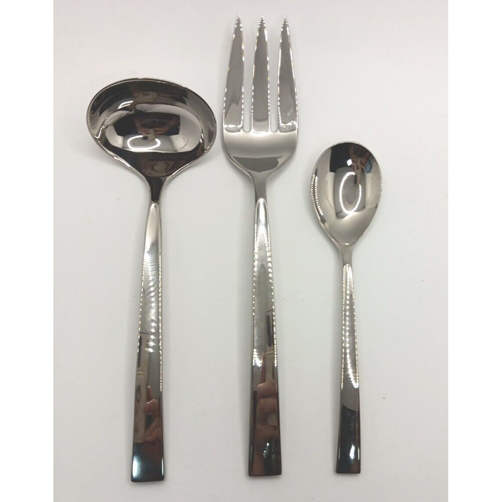 Donna Karan Ascend by LENOX 3 Piece Server Hostess Set 18/10 Stainless New